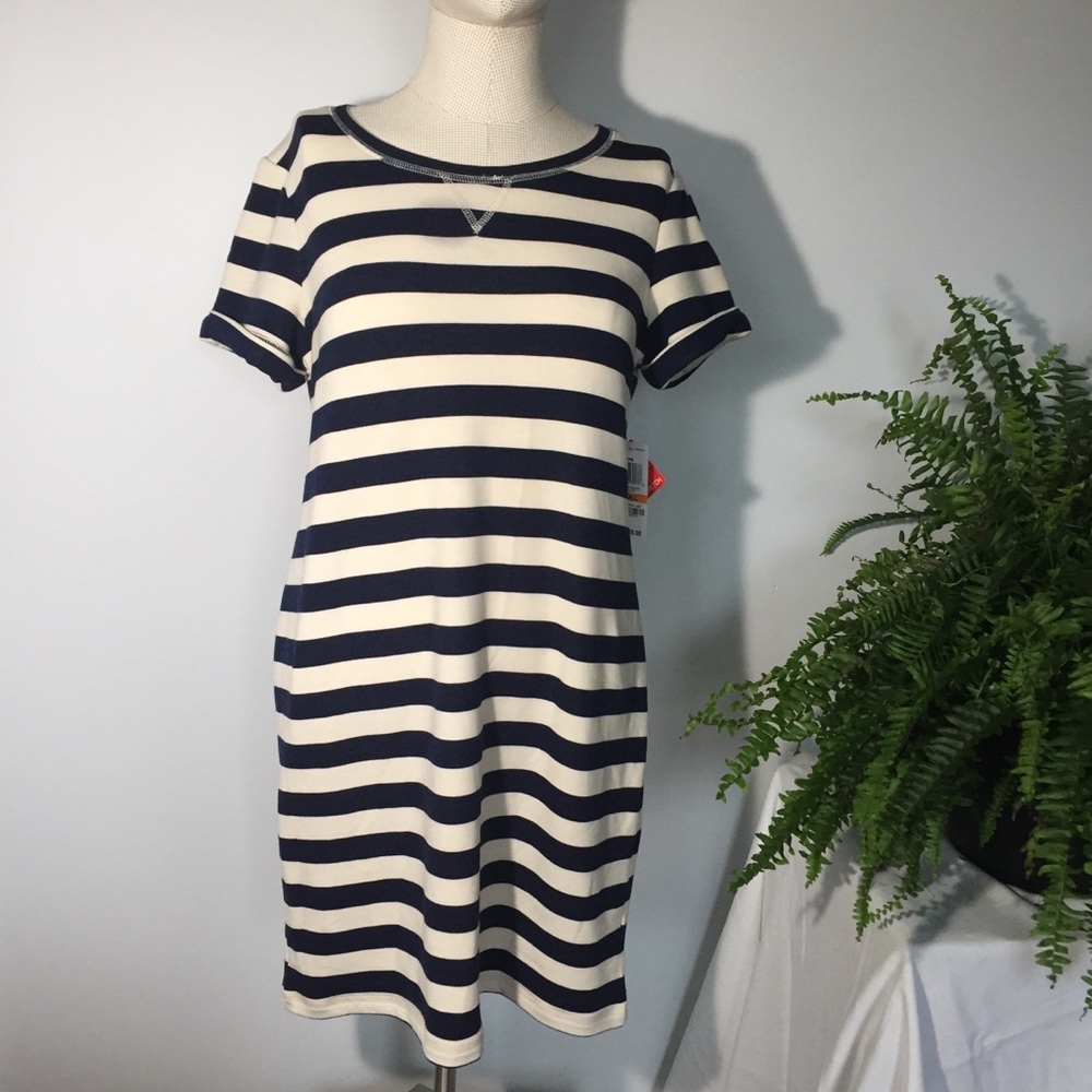 Style & Co. Blue & White Striped Dress NWT Sz S